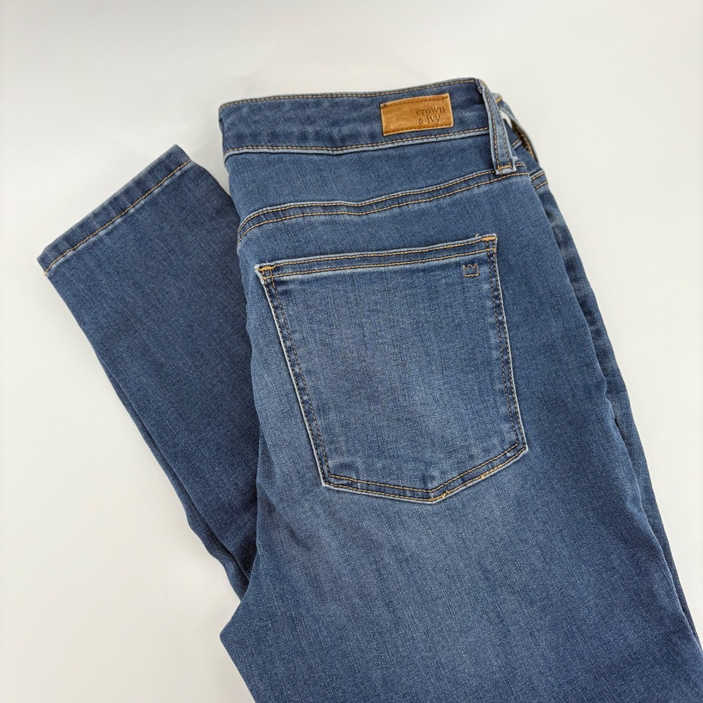 Crown & Ivy Womens Skinny Jeans Size 8 Blue Denim Mid Rise